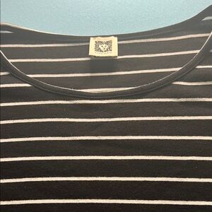 Anne Klein Black and White Striped Top